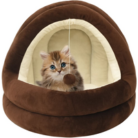 vidaXL Cat Bed 40x40x35 cm Brown and Cream