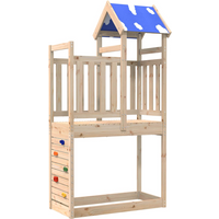 vidaXL Play Tower Brown 110.5 x 52.5 x 215 cm Solid Pine Wood