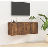 vidaXL Wall Mounted TV Cabinet Smoked Oak 100x34.5x40 cm