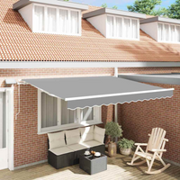 vidaXL Awning Frame with LED Strip Lights White 350 x 250 cm Aluminium