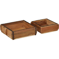 vidaXL Tray 2 pcs Brown 29 x 31 x 10 cm Solid Reclaim Wood
