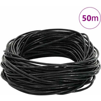 vidaXL Leather Cord Black Ø1.5 mm x 50 m Leather