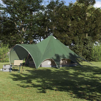 vidaXL Teepee Tent 5-Person Green and Grey 415 x 415 x 247 cm