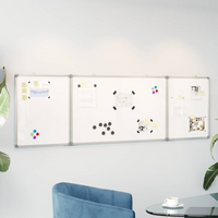 vidaXL Magnetic Whiteboard Foldable 200x60x1.7 cm Aluminium