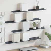 vidaXL Floating Shelf 4 pcs Anthracite 80 x 9 x 2.5 cm Steel