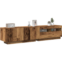 vidaXL TV Cabinet with LED Lights Artisan Oak 180x35x40 cm Engineered Wood
