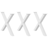 vidaXL Dining Table Legs X-Shaped 3 pcs White 90x(72-73) cm Steel