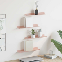 vidaXL Floating Shelf Wall-mounted 4 pcs Pink 40 x 9 x 2.5 cm Steel