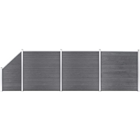 vidaXL WPC Fence Set 3 Square + 1 Slanted 619x186 cm Grey