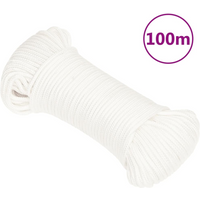 vidaXL Boat Rope Full White 4 mm 100 m Polypropylene