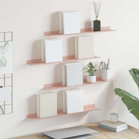 vidaXL Floating Shelf Wall-mounted 4 pcs Pink 60 x 9 x 2.5 cm Steel