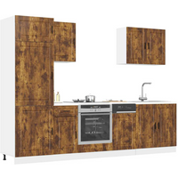vidaXL 7 Piece Kitchen Cabinet Set Porto Smoked Oak Engineered Wood