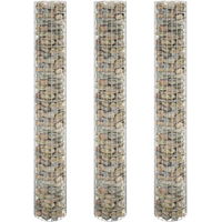 vidaXL Circular Gabion Raised Beds 3 pcs Galvanised Steel Ø30x200 cm
