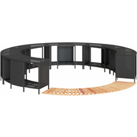 vidaXL Hot Tub Surround Black Poly Rattan and Solid Wood Acacia