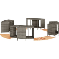 vidaXL Hot Tub Surround Grey Poly Rattan and Solid Wood Acacia