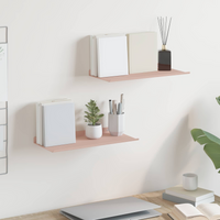vidaXL Floating Shelf Wall-mounted 2 pcs Pink 40 x 18 x 2.5 cm Steel
