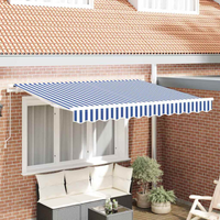 vidaXL Awning Replacement Fabric Blue and White 235 x 195 cm Polyester