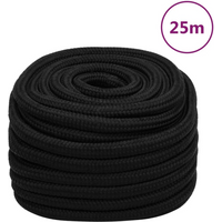 vidaXL Work Rope Black 20 mm 25 m Polyester