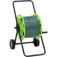 vidaXL Green Hose Reel Cart with Hose Fitting Set 0.5" 30 m PVC