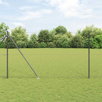 vidaXL Fence Post Grey 25 x 1.5 m (50 mm mesh) Steel