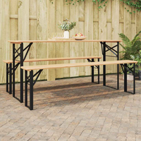 vidaXL Beer Table Leg 2 pcs Black 39 x 3 x 75 cm Powder-Coated Steel