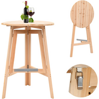 vidaXL Foldable Bar Table 78 cm Fir Wood