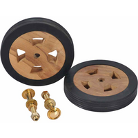 vidaXL Sunlounger Spare Wheels 2 pcs Solid Teak Wood