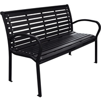 vidaXL Garden Bench Black 116 cm Steel and WPC