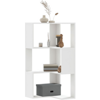 vidaXL Corner Bookcase 3-Tier White 50x50x102 cm Engineered Wood