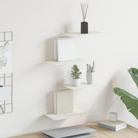 vidaXL Floating Shelf Wall-mounted 4 pcs White 30 x 18 x 2.5 cm Steel