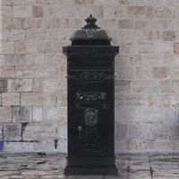 vidaXL Pillar Letterbox Aluminium Vintage Style Rustproof Black