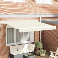 vidaXL Awning Replacement Fabric Cream 235 x 195 cm Polyester