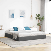 vidaXL Storage Bed with Mattress Dark Grey 180 x 200 cm Fabric