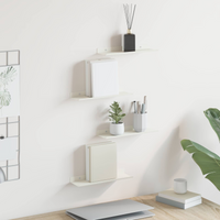 vidaXL Floating Shelf Wall-mounted 4 pcs White 30 x 9 x 2.5 cm Steel