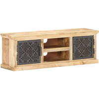 vidaXL TV Cabinet with Steel Doors 120x30x40cm Solid Mango Wood