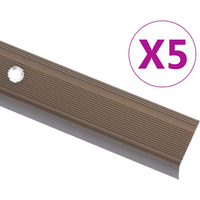 vidaXL Stair Nosings in L-shape 5 pcs Aluminium 90 cm Brown