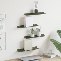 vidaXL Floating Shelf 4 pcs Olive Green 40 x 9 x 2.5 cm Steel