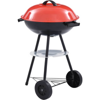 vidaXL Portable XXL Charcoal Kettle BBQ Grill with Wheels 44 cm