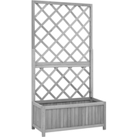vidaXL Garden Trellis Planter Black 70x30x135 cm Solid Firwood