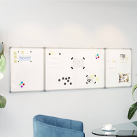 vidaXL Magnetic Whiteboard Foldable 160x50x1.7 cm Aluminium