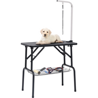 vidaXL Adjustable Dog Grooming Table with 1 Loop and Basket