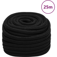 vidaXL Work Rope Black 25 mm 25 m Polyester