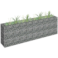vidaXL Gabion Raised Bed Galvanised Steel 180x30x60 cm