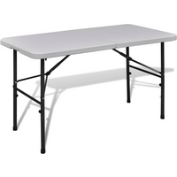 vidaXL Foldable Garden Table 122 cm HDPE White