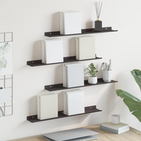 vidaXL Floating Shelf Wall-mounted 4 pcs Black 60 x 9 x 2.5 cm Steel
