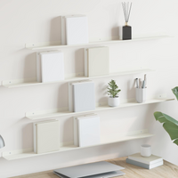vidaXL Floating Shelf Wall-mounted 4 pcs White 100 x 9 x 2.5 cm Steel