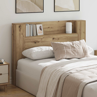 vidaXL Headboard Cabinet with LED Artisan Oak 140 x 16.5 x 103.5 cm