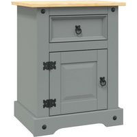 vidaXL Bedside Cabinet Mexican Pine Corona Range Grey 53x39x67 cm
