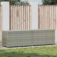 vidaXL Garden Storage Box Poly Rattan 200x50x60 cm Grey