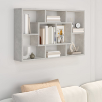 vidaXL Wall Shelf Concrete Grey 85x16x52.5 cm Engineered Wood